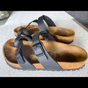 Black leather brickenstock